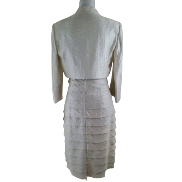 Jessica Howard ~Woman Size 8~Ivory Dress 2 PC. Evening Formal Bolero Jacket NWT - Picture 5 of 12